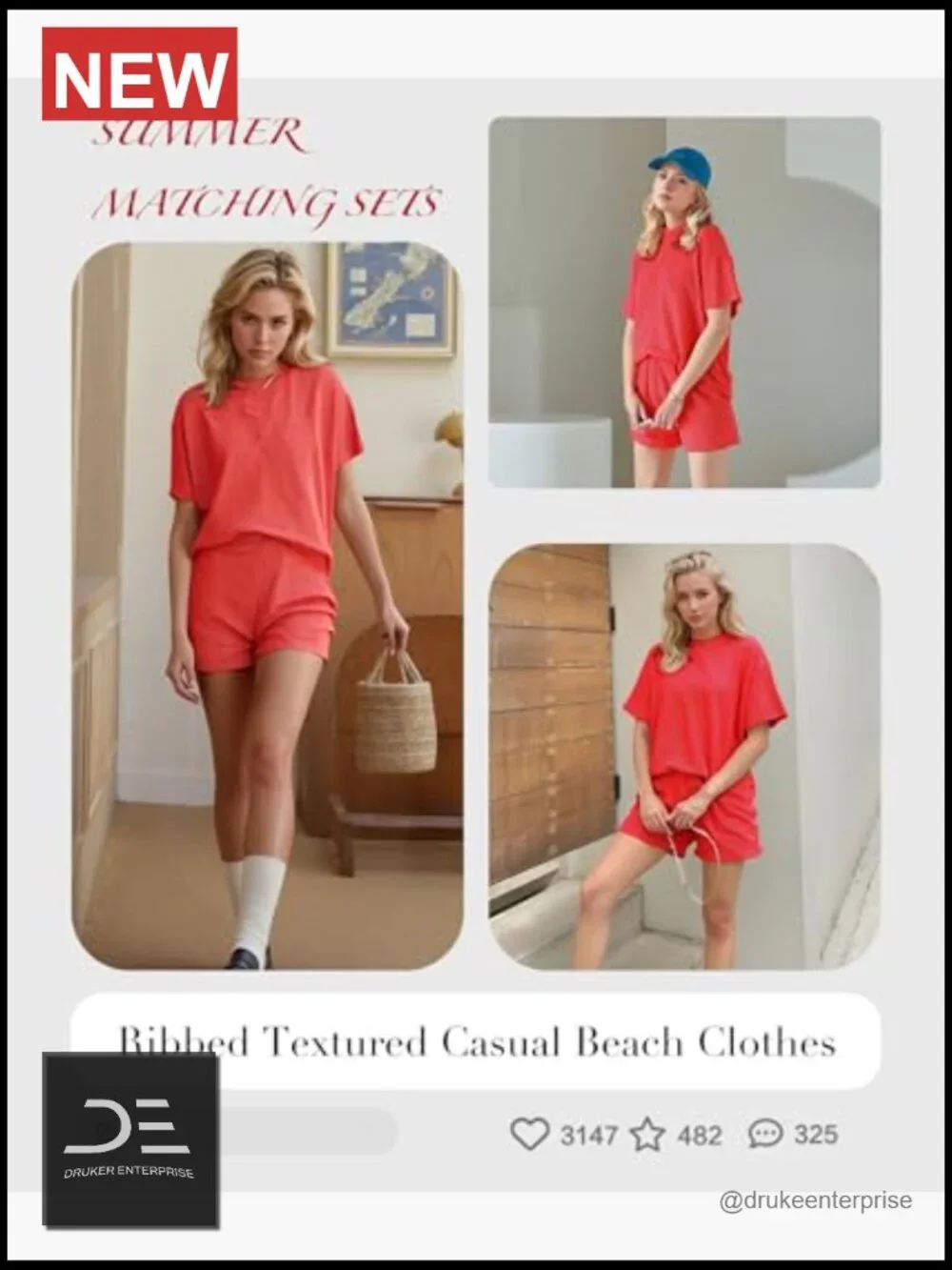 2 Piece Shorts Set Casual Summer Ribbed Knit Lounge Matching Set